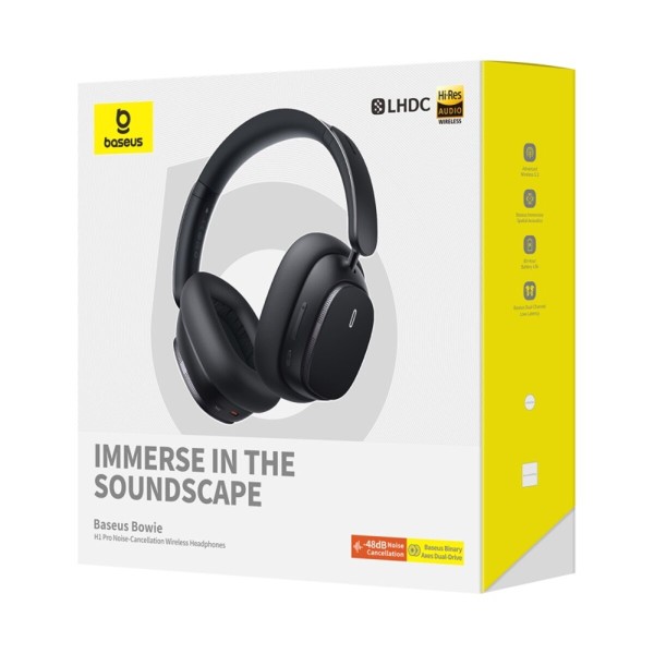 Бездротові навушники Baseus Bowie H1 Pro Noise-Cancellation Wireless Headphones Cluster Black (A00050601113-00)