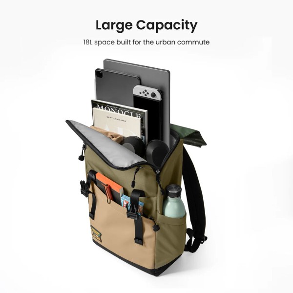 Рюкзак Tomtoc Slash-T64 Flip Laptop Backpack Green 15.6 Inch/18L (T64M1T1GC) (T64M1T1GC)