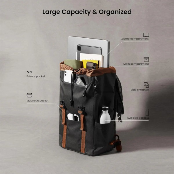 Рюкзак Tomtoc VintPack-TA1 22L Laptop Backpack Black 15.6 Inch/22L (TA1M1D1) (TA1M1D1)