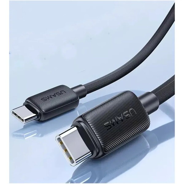 Кабель Usams US-SJ691 60W Striped Data Cable Type-C To Type-C-KY Series 1M black (SJ691USB01)