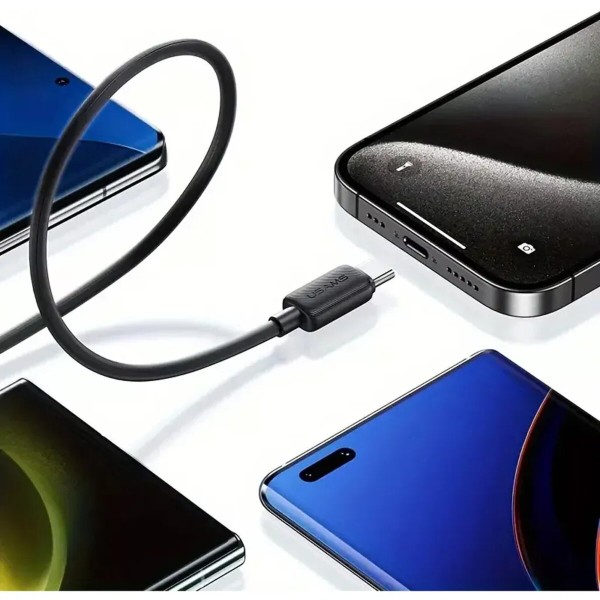 Кабель Usams US-SJ696 60W Striped Data Cable Type-C To Type-C-KY Series 2M black (SJ696USB01)