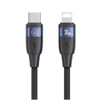Кабель Usams US-SJ634 U85 Type-C To Lightning PD 30W Aluminum Alloy Fast Charging & Data Cable 1.2m black (SJ634USB01)