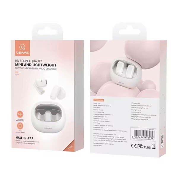 Бездротові навушники Usams US-TD22 TWS Earbuds - TD Series BT5.3 white (BHUTD01)