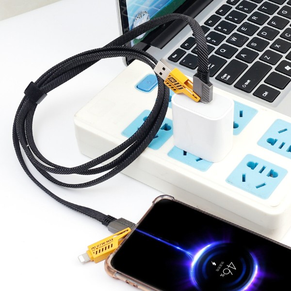 Кабель WUW-X207 USB 3 in 1 65W  black (6972573336524)