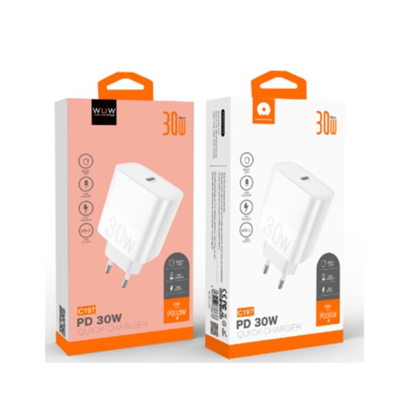 Мережевий зарядний пристрій WUW-C197 PD 30W white (6972573336678)