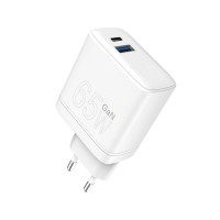 Мережевий зарядний пристрій WUW-C175 65W GaN USB A+USB C white (6972573335220)