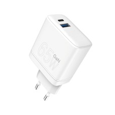 Мережевий зарядний пристрій WUW-C175 65W GaN USB A+USB C white (6972573335220)
