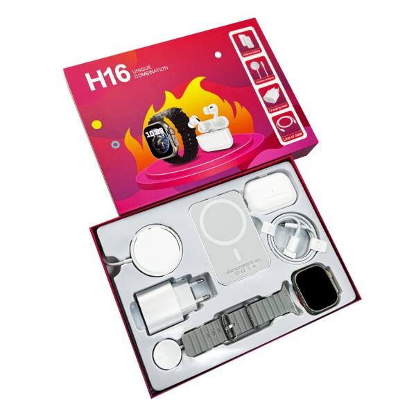 Смарт-годинник Fendior H16+TWS+Powerbank+Charge Silver (FendiorH16Silver)