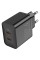 Мережевий зарядний пристрій HOCO N35 Streamer dual-port PD45W GaN (2C) charger(EU) Black (6931474797193)