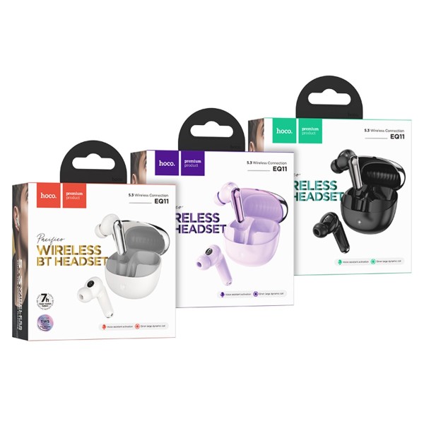 Бездротові навушники HOCO EQ11 Pacifico true wireless BT headset Milky white (6942007618724)