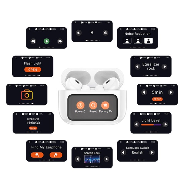Бездротові навушники HOCO EW72 Soar true wireless ANC Noise Reduction touch screen BT headset White (6942007629829)