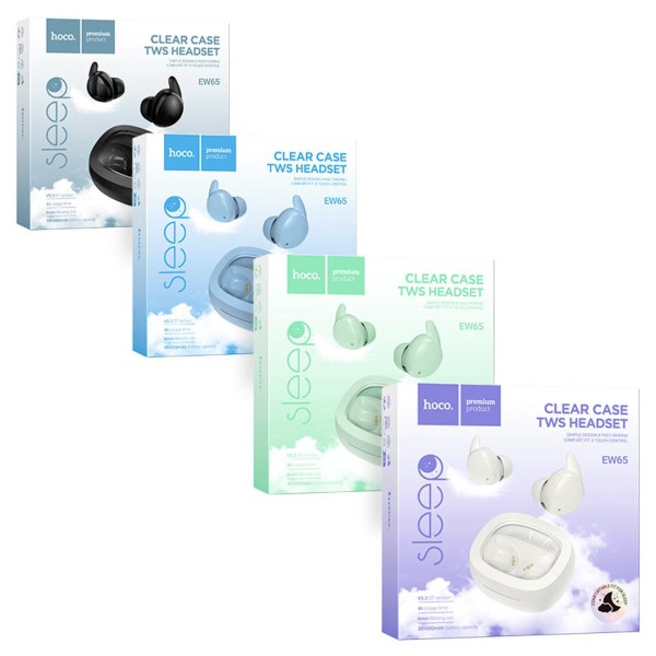Бездротові навушники HOCO EW65 Shadow true wireless sleep BT headset Milky white (6942007623582)