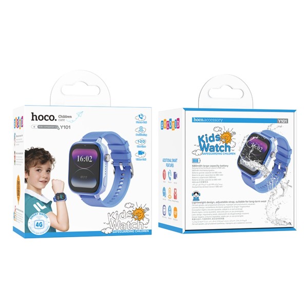 Дитячий cмарт-годинник Hoco Y101 4G children smart watch Blue (6942007626439)