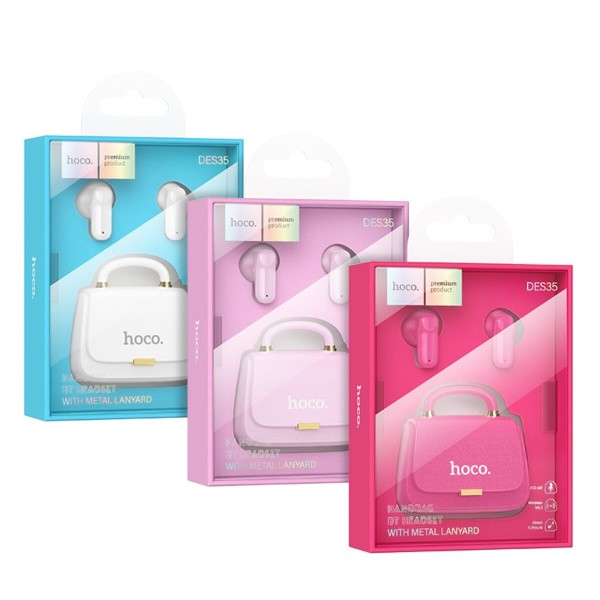 Бездротові навушники HOCO DES35 Dawn handbag BT headset White (6942007613125)