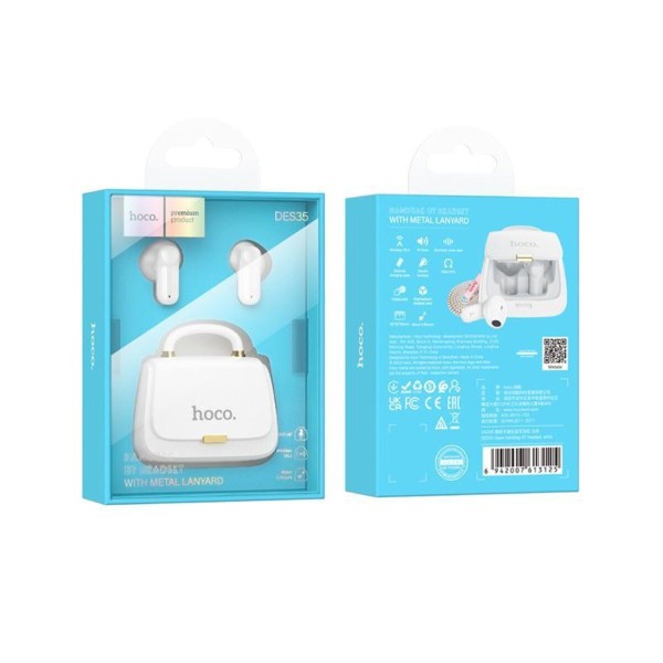 Бездротові навушники HOCO DES35 Dawn handbag BT headset White (6942007613125)