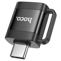 Адаптер HOCO UA31C Type-C male to USB female OTG adapter Black (6942007628129)