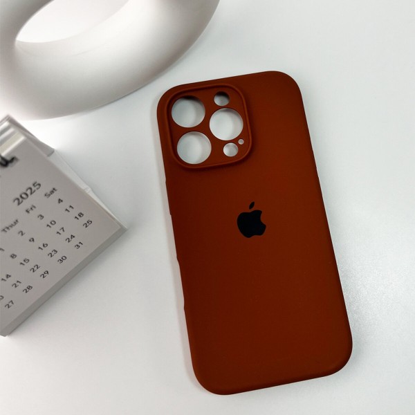Чохол для смартфона Silicone Full Case AA Camera Protect for Apple iPhone 16 Pro 42,Saddle Brown (FullAAi16P-42)