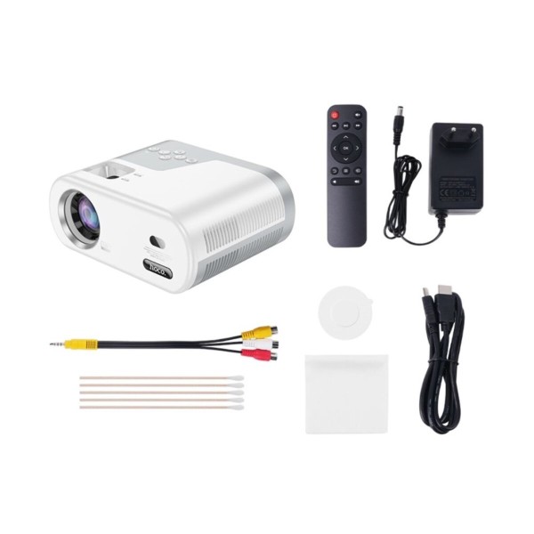 Проектор HOCO DT2 smart projector(720P Android version)(EU) Gray white (6942007629645)