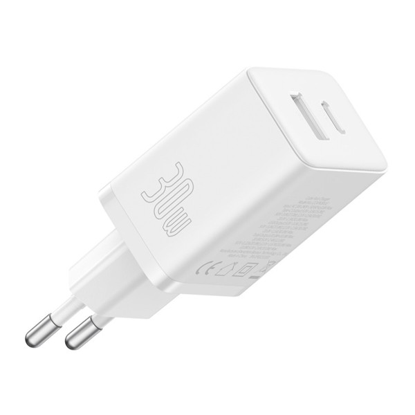 Мережевий зарядний пристрій Baseus Cube Fast Charger C+U 30W EU Moon White (P10111404213-00)