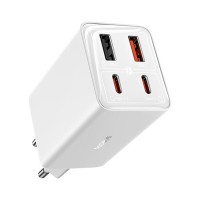 Мережевий зарядний пристрій Baseus GaN6 Pro Fast Charger 2C+2U 65W  EU Moon White((With:Mini White Cable Type-C to Type-C 100W(20V/5A) 1m White） (P10162701213-00)
