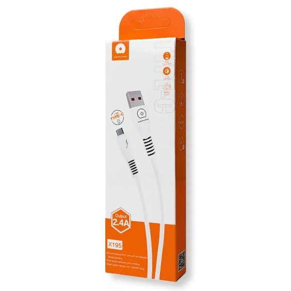 Кабель WUW-X195 USB Type-C 2,4A 1m white (WUW-X195TC)