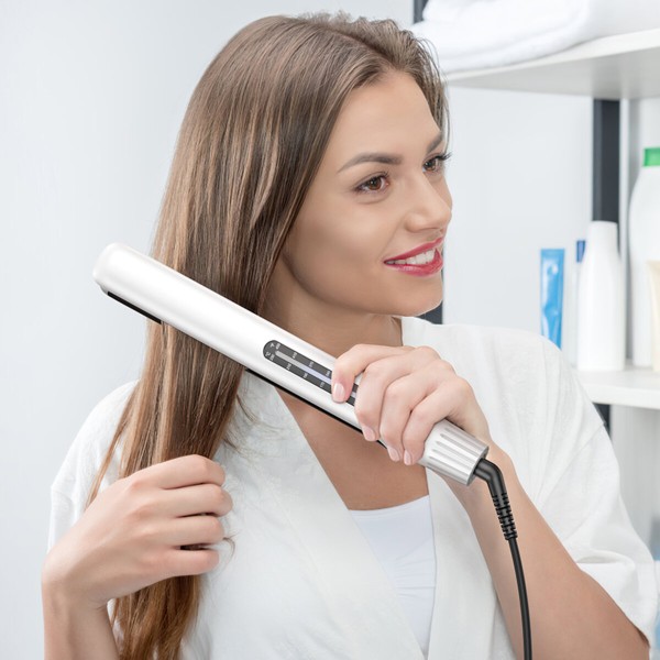 Гребінець для випрямлення волосся HOCO HP41 Straight and curly hair dual-purpose hair straightener(EU) White (6942007624169)