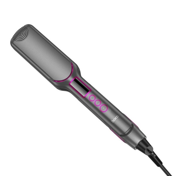 Гребінець для випрямлення волосся з цифровим дисплеєм HOCO HP42 Wide board hair straightener with digital display(EU) Gray (6942007631648)