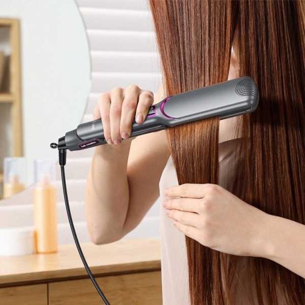 Гребінець для випрямлення волосся з цифровим дисплеєм HOCO HP42 Wide board hair straightener with digital display(EU) Gray (6942007631648)