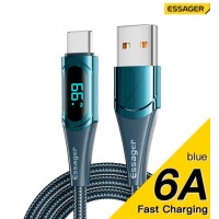 Кабель ESSAGER LCD YD03 USB to Type-C 100W blue (ES-XCT-YD03)