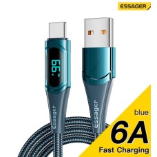 Кабель ESSAGER LCD YD03 USB to Type-C 100W blue (ES-XCT-YD03)