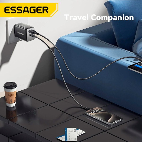 Мережевий зарядний пристрій ESSAGER ECT45W Gan 1USB 1T-C 45W white (ECT45W-LJB02-Z)