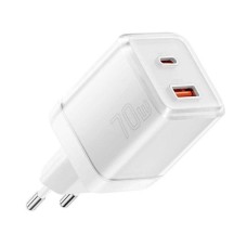 Мережевий зарядний пристрій ESSAGER EZCT70 Gan 1USB 1T-C 70W white (EZCT70-YQB02-Z)