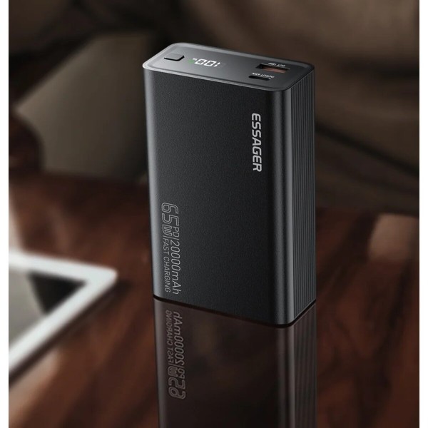 Зовнішній акумулятор ESSAGER EDY65-LD01-Z 20000 mAh 65W black (EDY65-LD01-Z)