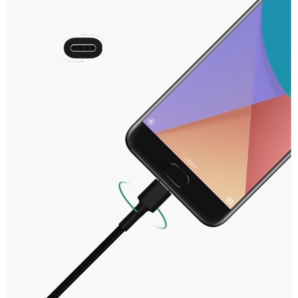 Кабель Xiaomi USB Type-C Mi Braided USB Type-C Cable 100cm Black (SJV4109GL)