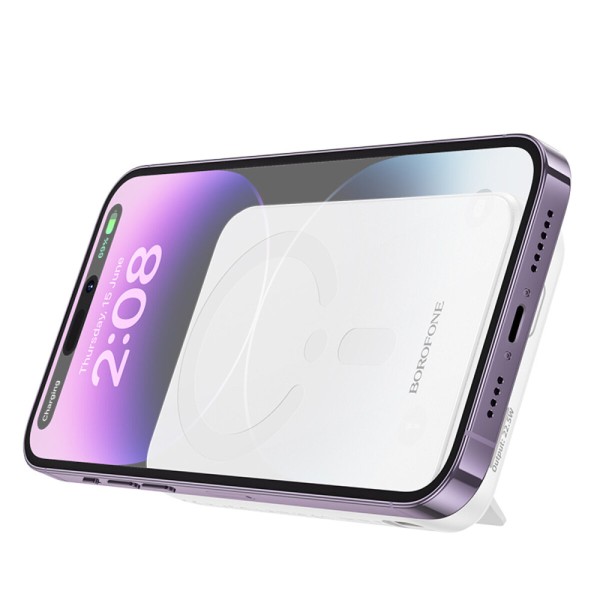 Зовнішній акумулятор BOROFONE BJ47 Quick PD20W magnetic wireless fast charging power bank(10000mAh) White (6941991109690)