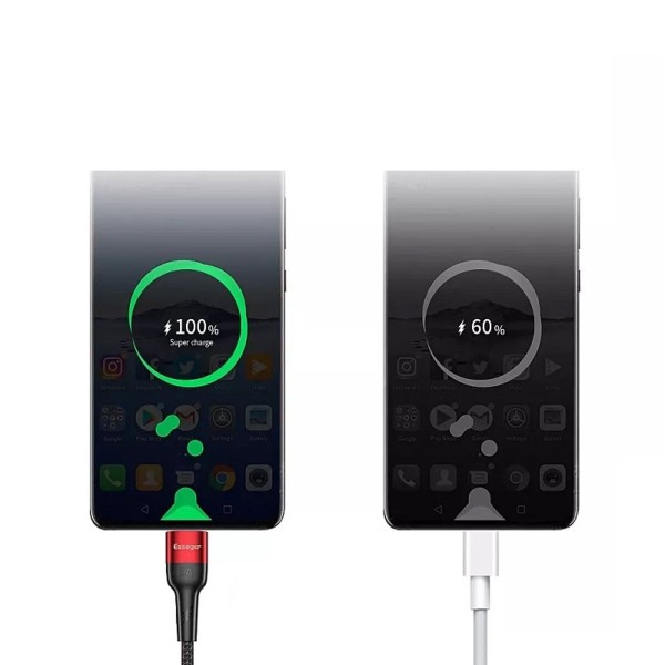 Кабель ESSAGER Fast Charging 5A USB-A to Type C 0.3m red (EXCT-FMTB09)