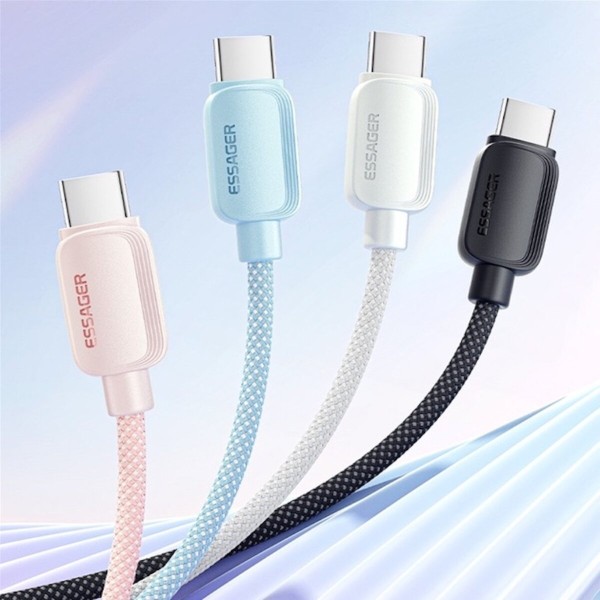 Кабель ESSAGER Waves Type-C to Type-C 100W 1m white (EXCTT1-WL02-P)