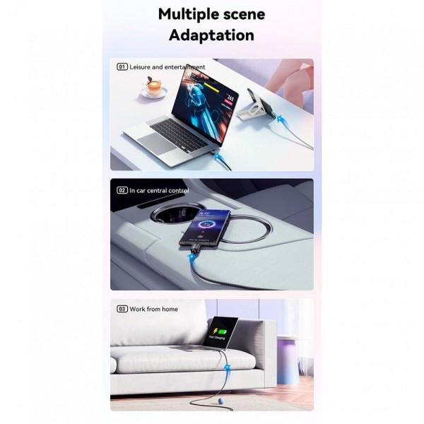 Кабель ESSAGER Waves Type-C to Type-C 100W 1m white (EXCTT1-WL02-P)