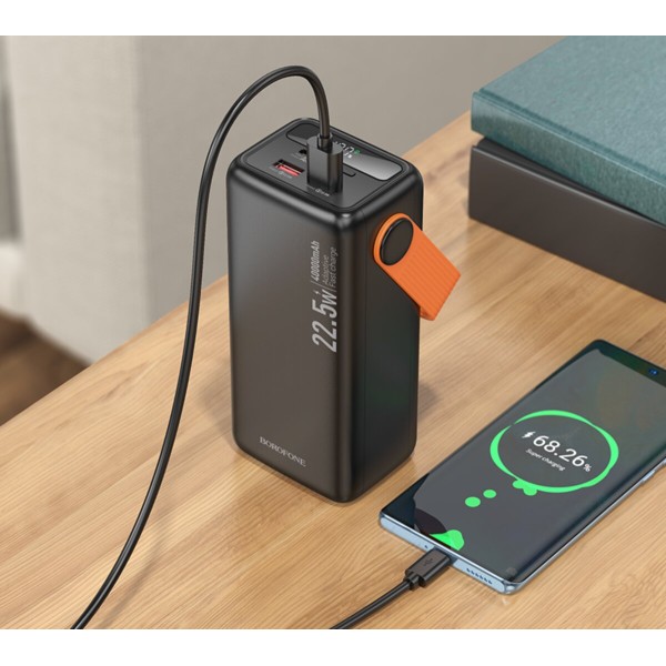 Зовнішній акумулятор BOROFONE BJ66 Magnifico 22.5W+PD20W fully compatible power bank (40000mAh) Black (6941991115141)