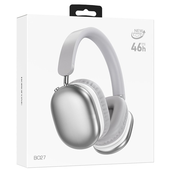 Бездротові навушники BOROFONE BO27 Rhyme BT headphones Silver (6941991109966)