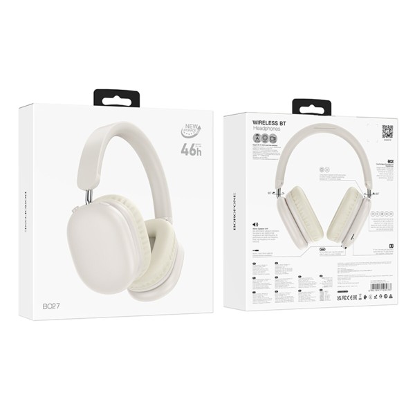 Бездротові навушники BOROFONE BO27 Rhyme BT headphones Milky White (6941991109973)