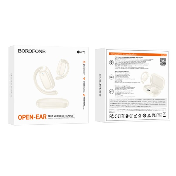 Бездротові навушники BOROFONE BW73 Lucky Open True Wireless BT headset Milky White (6941991114847)