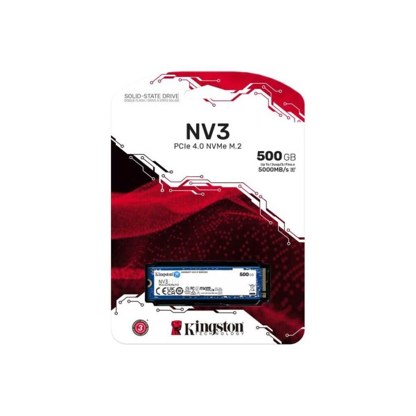 Накопичувач SSD M.2 Kingston NV3 500GB NVMe 2280 PCIe 4.0 x4 3D NAND (SNV3S/500G)