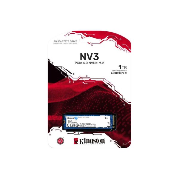 Накопичувач SSD M.2 Kingston NV3 1000GB NVMe 2280 PCIe 4.0 x4 3D NAND (SNV3S/1000G)