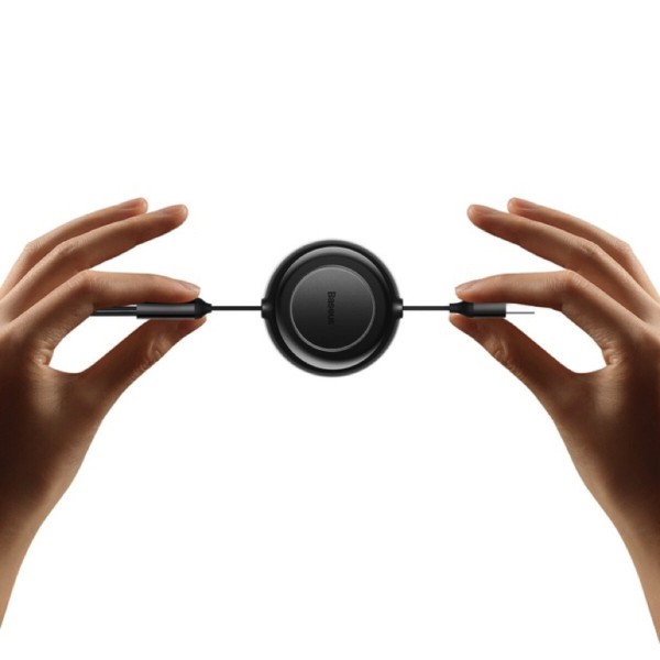 Кабель Baseus Bright Mirror 2 Series Retractable 3-in-1 Fast Charging  Data Cable USB to M+L+C 3.5A 1.1m Black (CAMJ010001)
