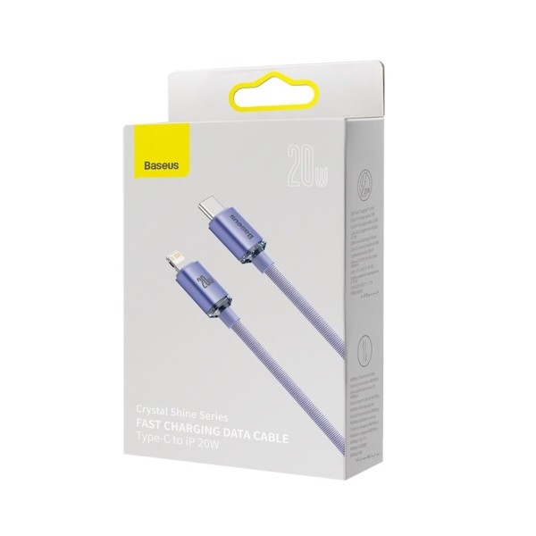 Кабель Baseus Crystal Shine Series Fast Charging Data Cable Type-C to iP 20W 2m Purple (CAJY000305)
