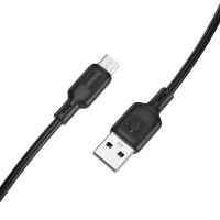Кабель BOROFONE BX113 Lenny silicone charging data cable Micro(L=3M) Black (6941991115547)