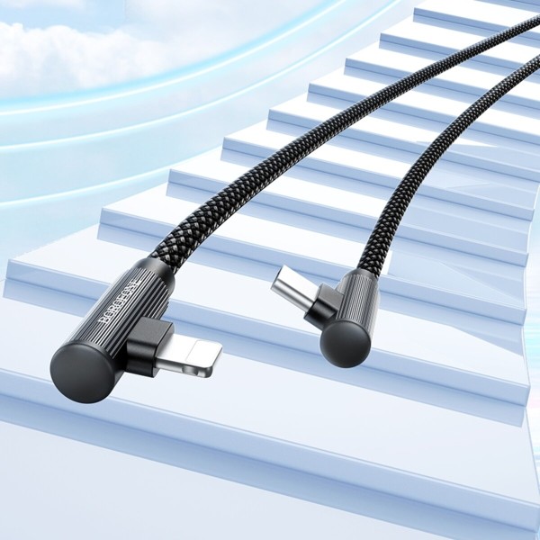Кабель BOROFONE BU50 elbow magnetic PD charging data cable iP 1m Black (6941991111129)