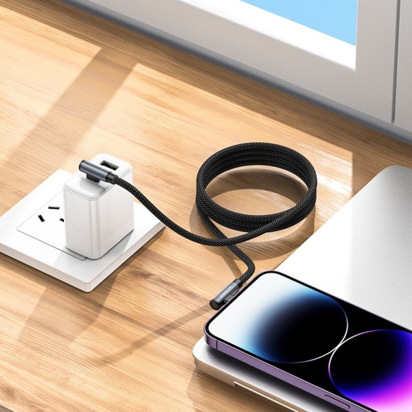 Кабель BOROFONE BU50 elbow magnetic PD charging data cable iP 1m Black (6941991111129)
