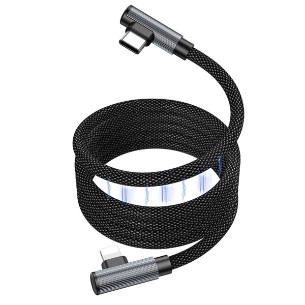Кабель BOROFONE BU50 elbow magnetic PD charging data cable iP 1m Black (6941991111129)